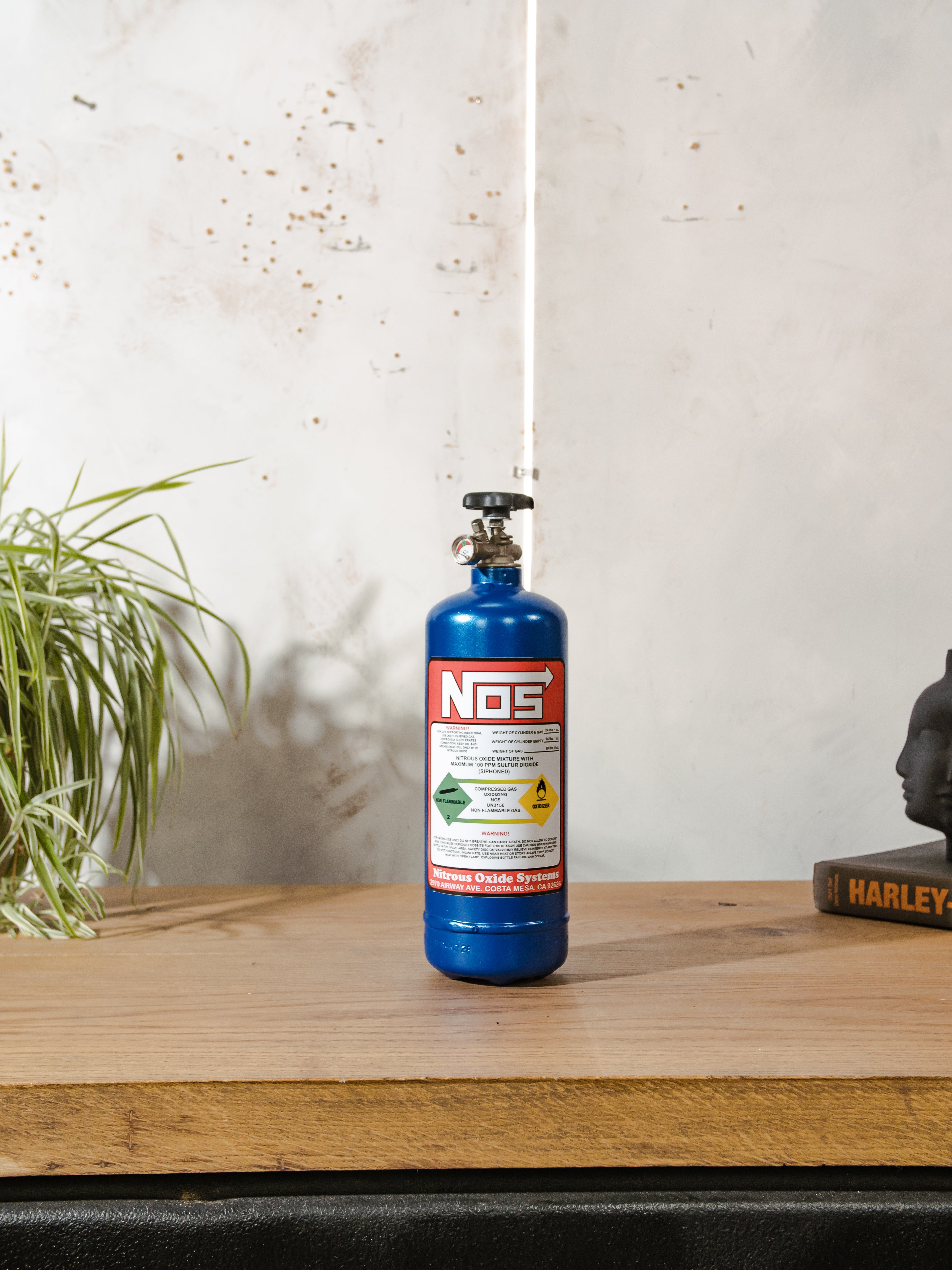 NOS Style Nitrous Bottle Decor, Upcycled Fire Extinguisher Prop – Fast & Furious Inspired Car Decor – Garage / Man Cave Display