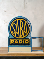 Extremely Rare 1930s SABA Radio Double-Sided Illuminated Dealer Sign – Art Deco German Radio Advertising Lightbox – Museum Quality