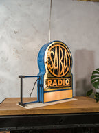 Extremely Rare 1930s SABA Radio Double-Sided Illuminated Dealer Sign – Art Deco German Radio Advertising Lightbox – Museum Quality