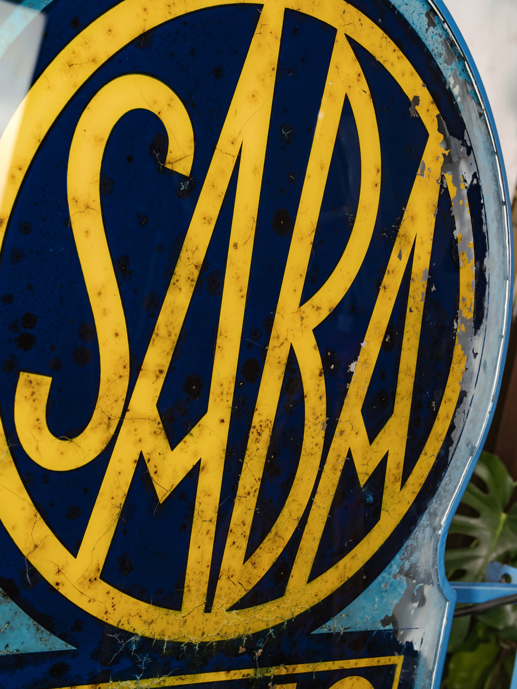 Uiterst zeldzaam dubbelzijdig verlicht reclamebord van SABA Radio uit de jaren 30 – Art Deco Duitse radio reclame lichtbak Emaille & glas bedekt- Museumkwaliteit