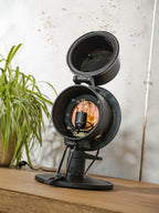 Vintage DDR spoorweg signaal schijnwerper tafellamp, industriële bureaulamp, Telesig Berlin, oranje lens.