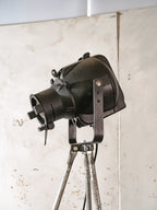 Vintage Strand Patt 23 Theater Spotlight Floor Lamp, Industrial Bosch Tripod Lamp, 1960s British Stage Light