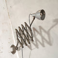 1930s Army Green Patina Scissor Lamp by Hala, Vintage Workshop Harmonica Light, Bauhaus H. Th. J. A. Busquet Lighting