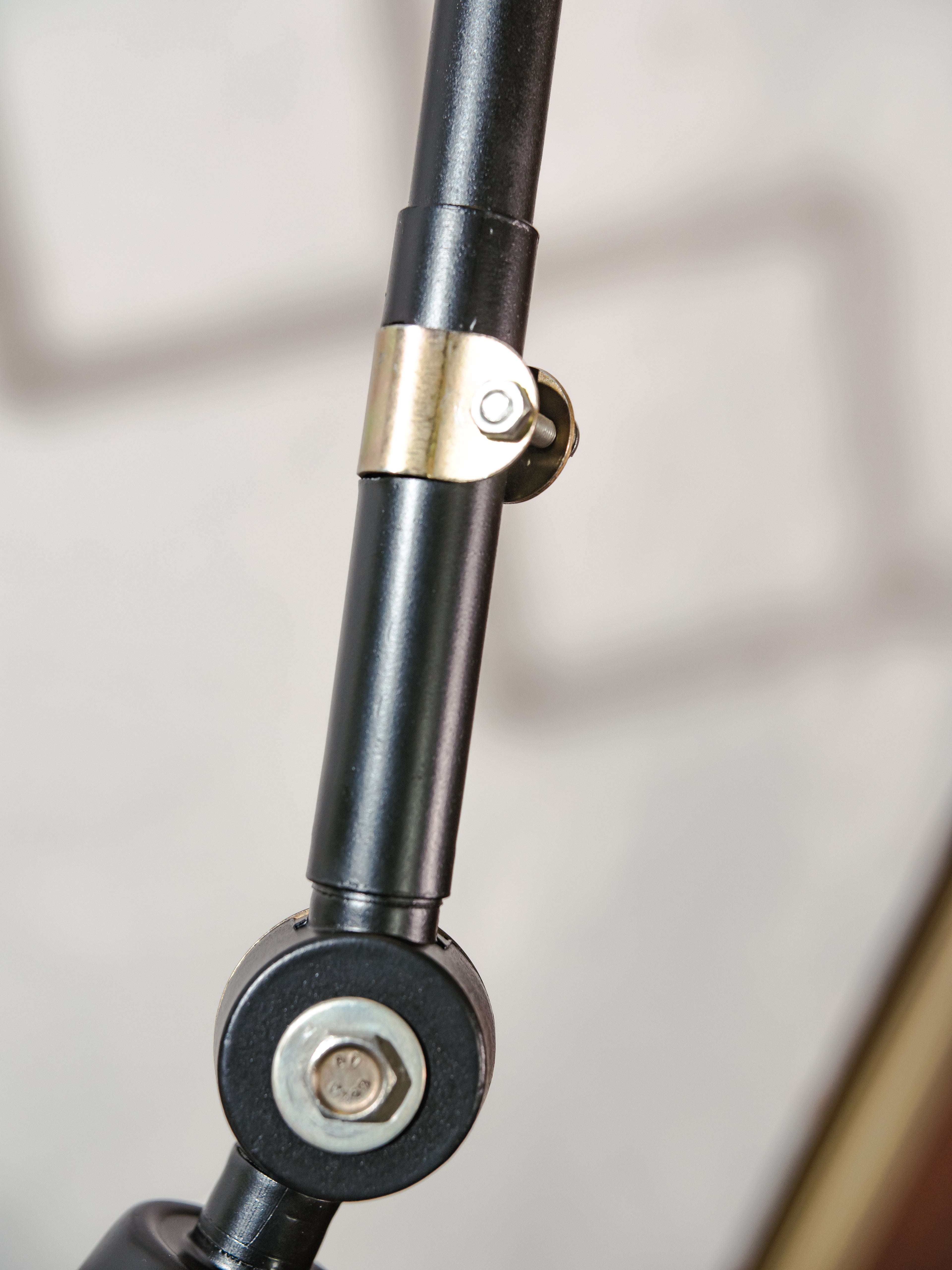 MIDGARD XXL schaarlamp uit de jaren 1930, gerenoveerde antieke zwarte werkplaatslamp, zeldzame wandlamp in de vorm van een harmonica, ontwerp van Curt Fischer.