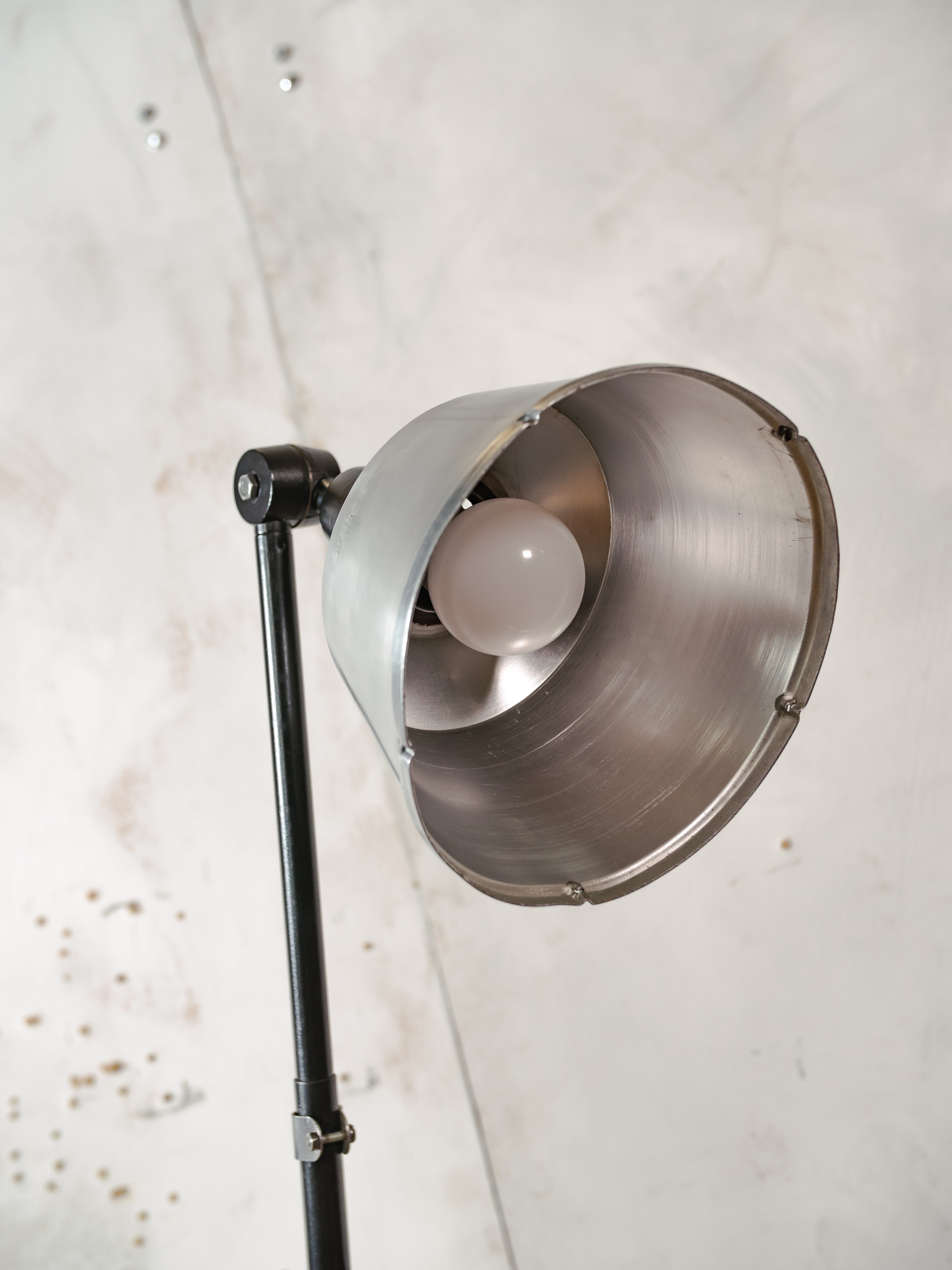 Restored 1950s Midgard R1 Lamp, Bauhaus Black Desk Light, German Designer Lighting, Curt Fischer Design