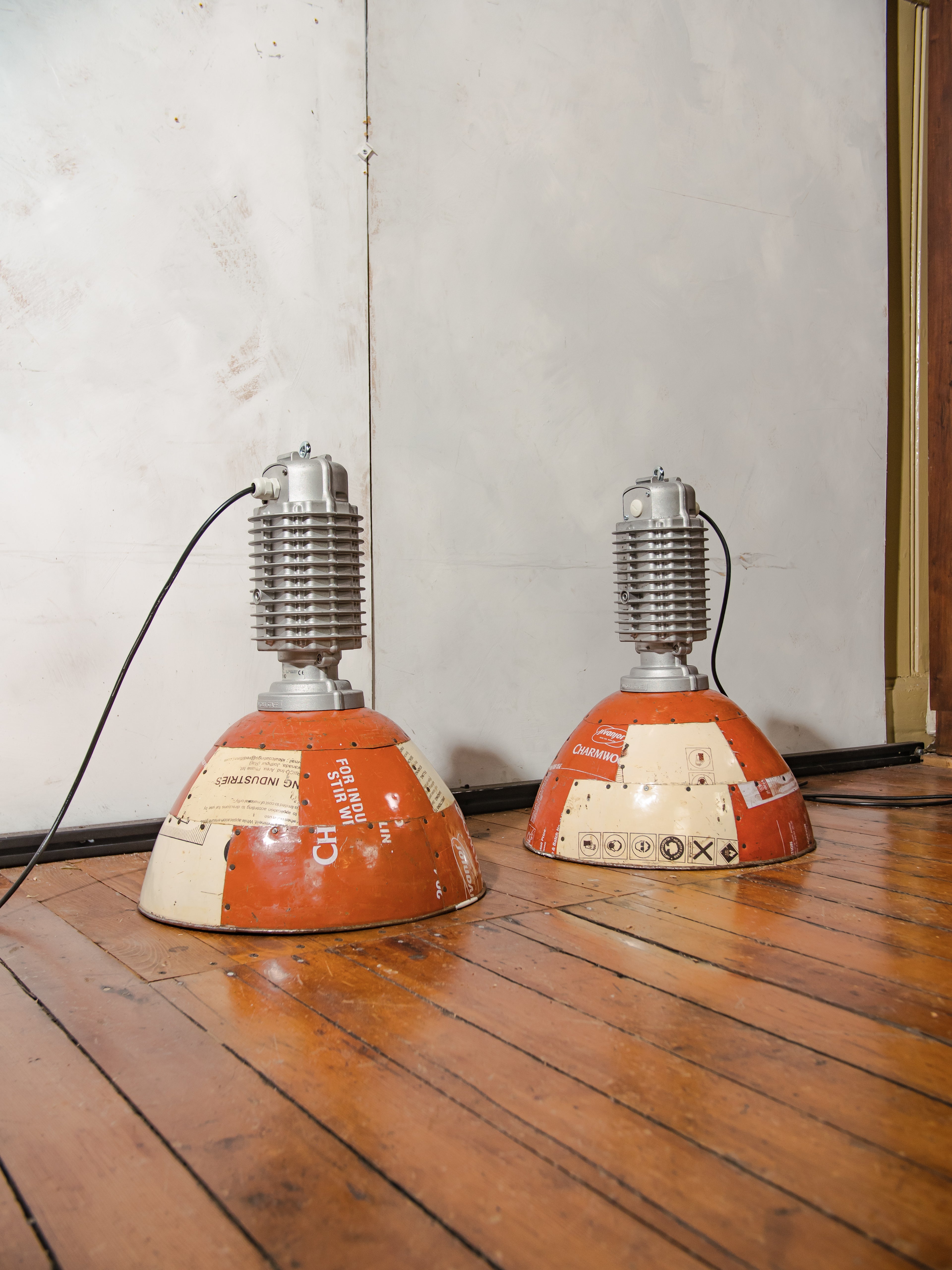 1980s Zumtobel Staff Pendant Light by Charles Keller, Industrial Design Lamp with Fairtrade Upcycled Tin Shade, Austrian Vintage Lighting