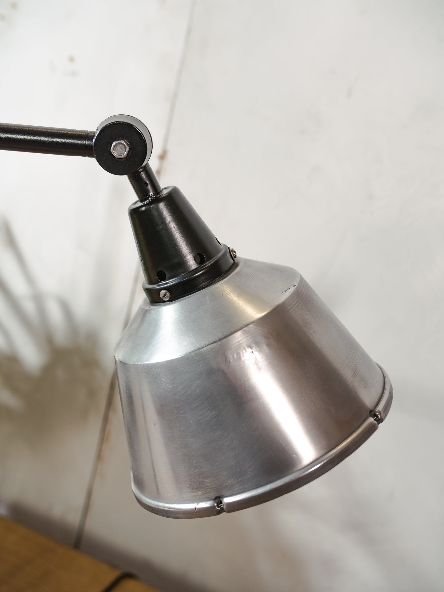 Restored 1950s Midgard R1 Lamp, Bauhaus Black Desk Light, German Designer Lighting, Curt Fischer Design