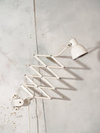 1930s White Scissor Lamp by Hala,old Workshop Harmonica Light, Bauhaus H. Th. J. A. Busquet Lighting