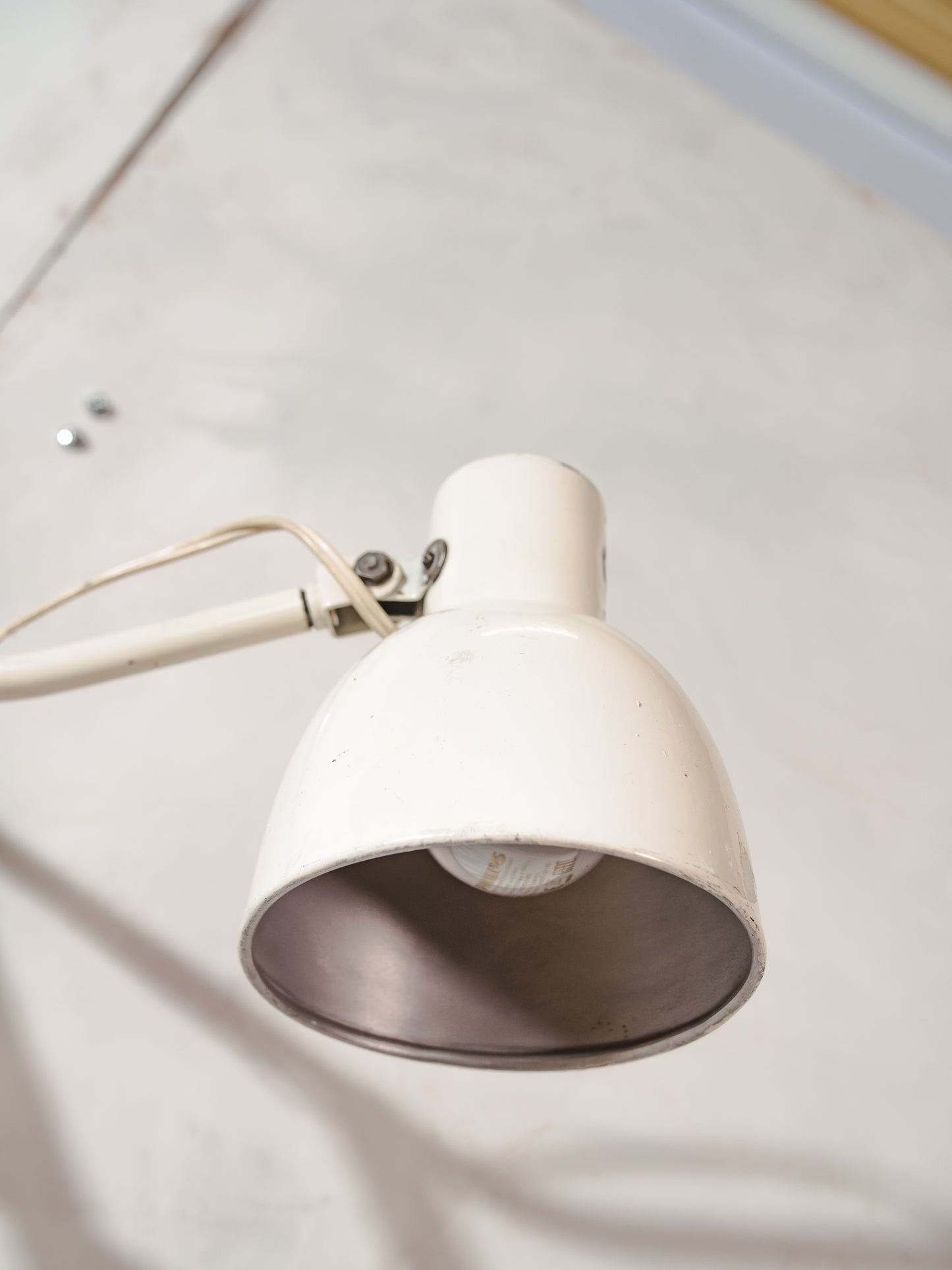 1930s White Scissor Lamp by Hala,old Workshop Harmonica Light, Bauhaus H. Th. J. A. Busquet Lighting