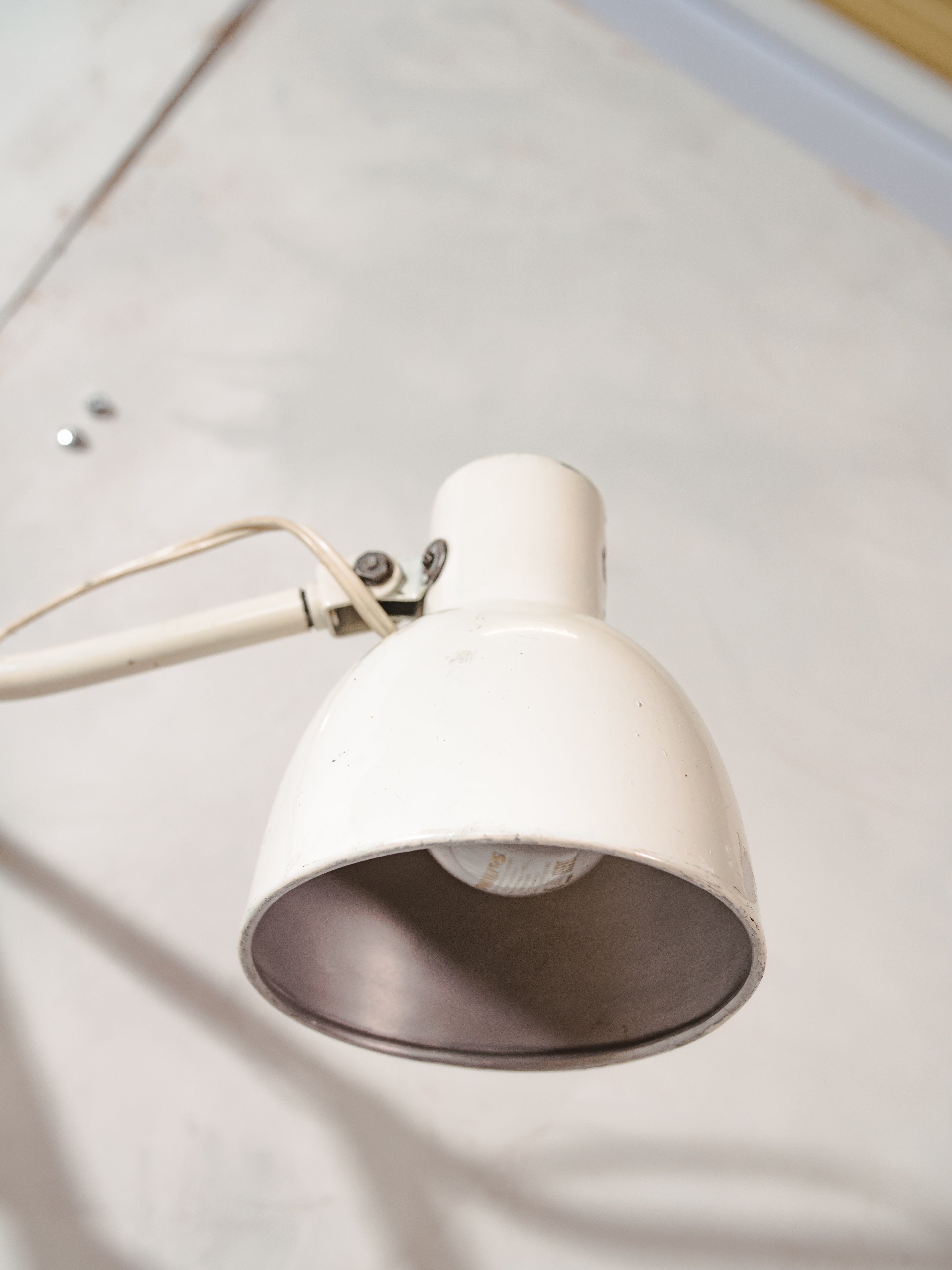 1930s White Scissor Lamp by Hala,old Workshop Harmonica Light, Bauhaus H. Th. J. A. Busquet Lighting