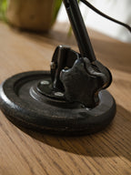 Restored 1950s Midgard R1 Lamp, Bauhaus Black Desk Light, German Designer Lighting, Curt Fischer Design
