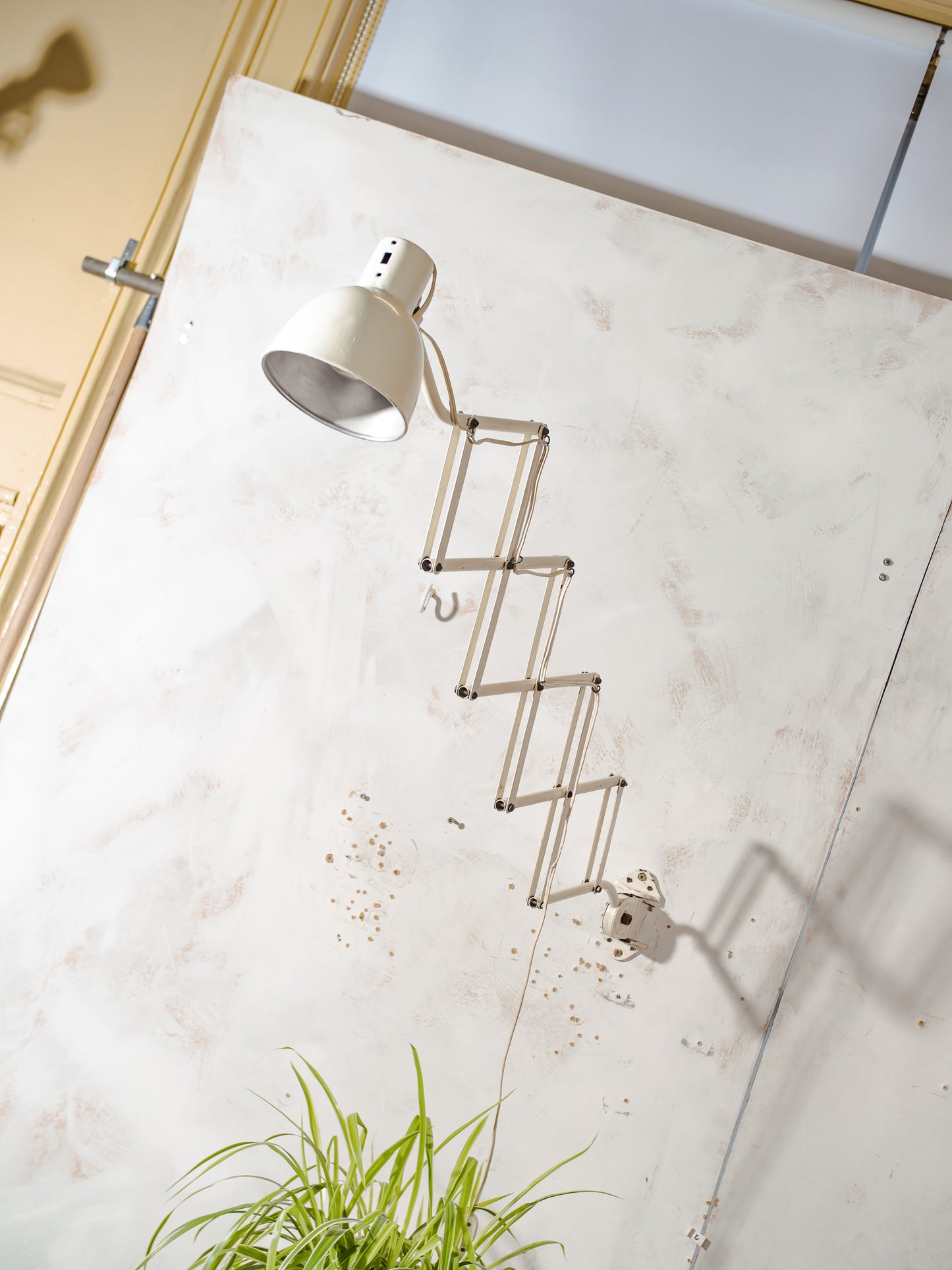 1930s White Scissor Lamp by Hala,old Workshop Harmonica Light, Bauhaus H. Th. J. A. Busquet Lighting