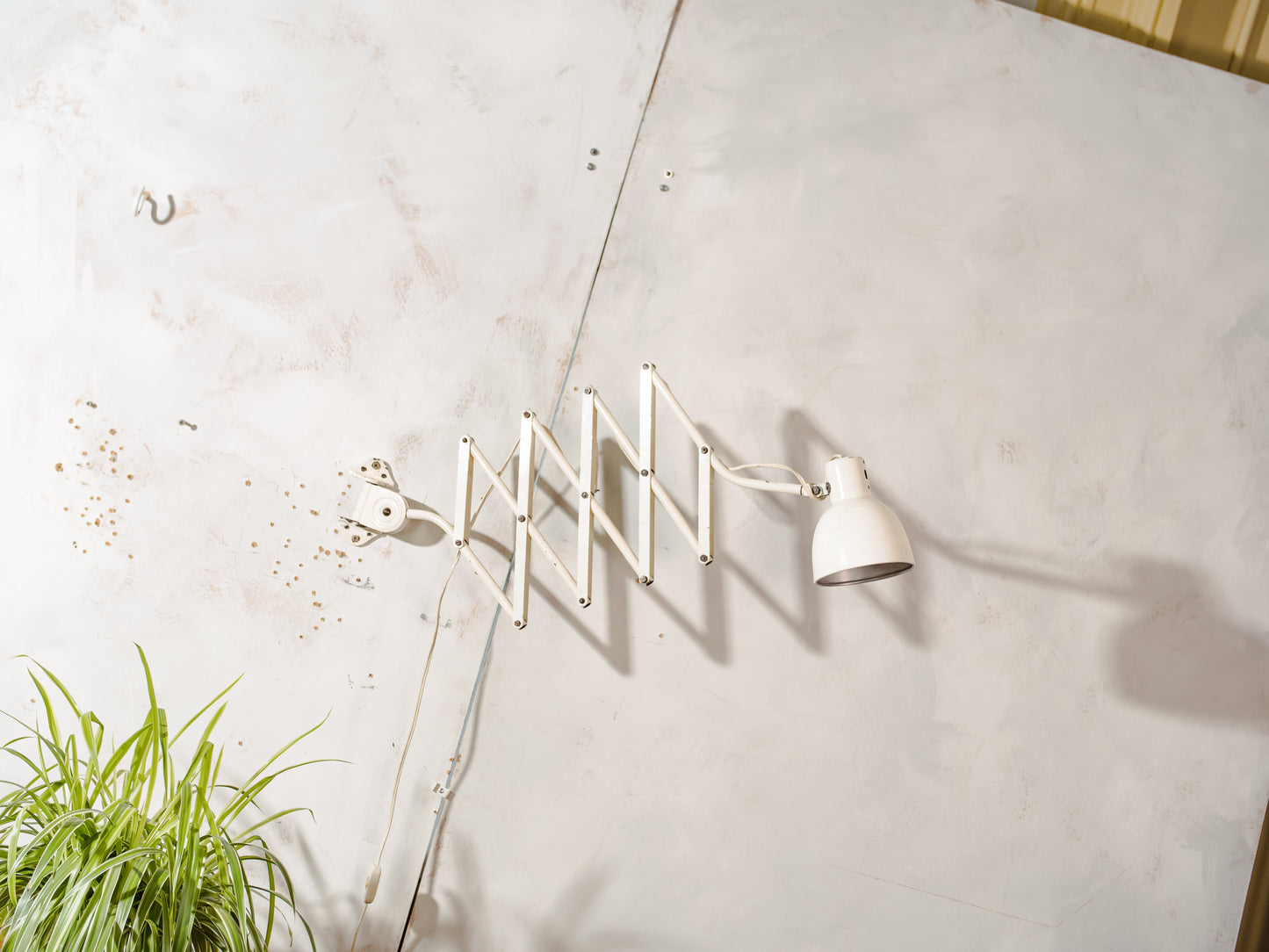 1930s White Scissor Lamp by Hala,old Workshop Harmonica Light, Bauhaus H. Th. J. A. Busquet Lighting