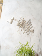 1930s White Scissor Lamp by Hala,old Workshop Harmonica Light, Bauhaus H. Th. J. A. Busquet Lighting