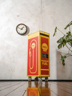 Lufthansa Airplane Trolley Upcycled, Unique Vintage Shell Gas Pump Design, Retro Aviation Storage Cabinet, Airline Galley Roling Bar Cart