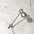 Vintage SIS Leuchten Wandlamp, Gepolijste Zwenkarm verlichting, Jaren 50, Zilveren Fabrieks machine Teken lamp
