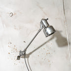 Vintage SIS Leuchten Wandlamp, Gepolijste Zwenkarm verlichting, Jaren 50, Zilveren Fabrieks machine Teken lamp
