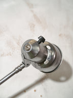 Vintage SIS Leuchten Wandlamp, Gepolijste Zwenkarm verlichting, Jaren 50, Zilveren Fabrieks machine Teken lamp