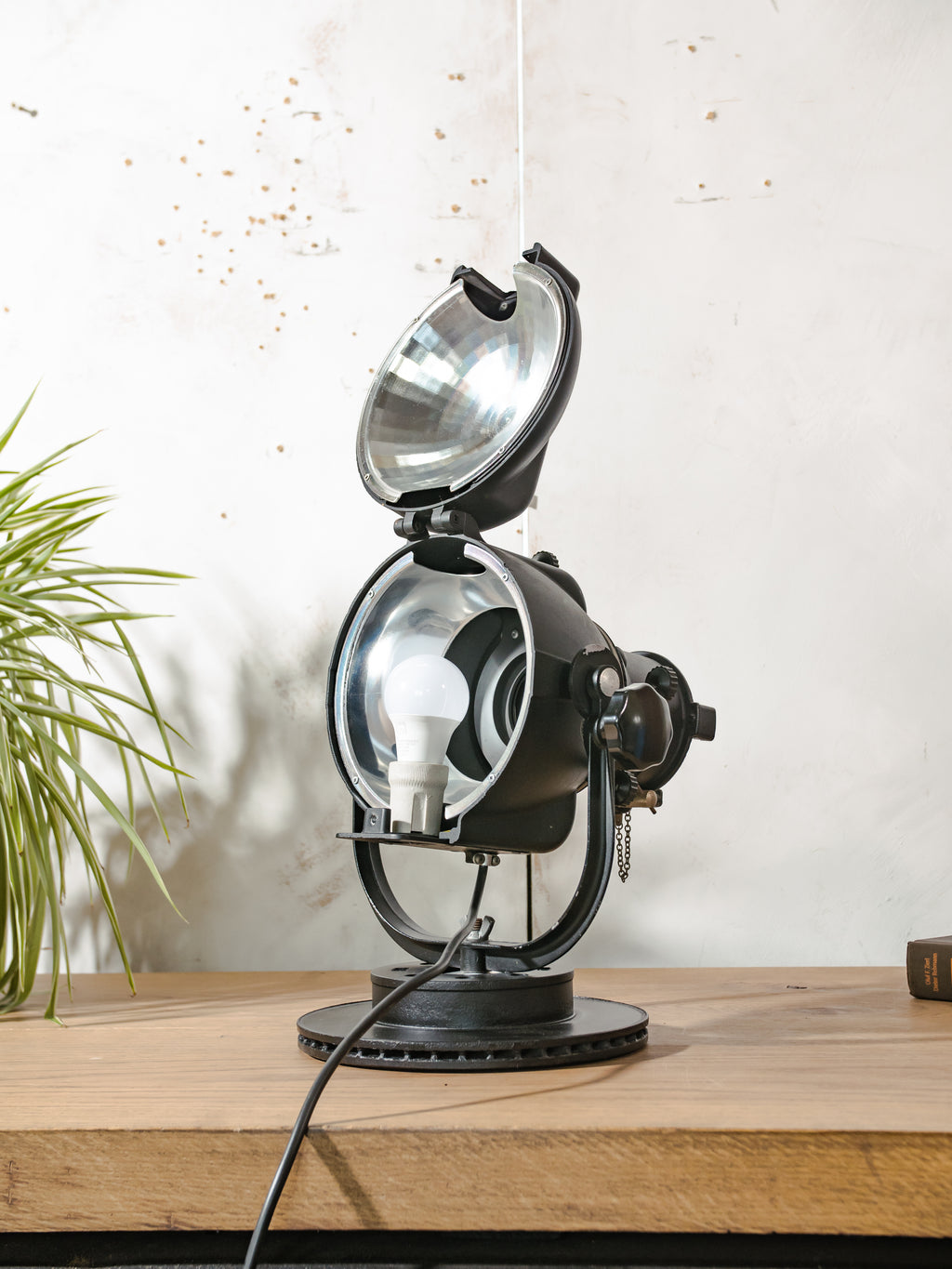 Strand Electric Patt 23 "Pig Nose" Theatre Spotlight Desk Lamp on Brake Disc Base - 1960s England