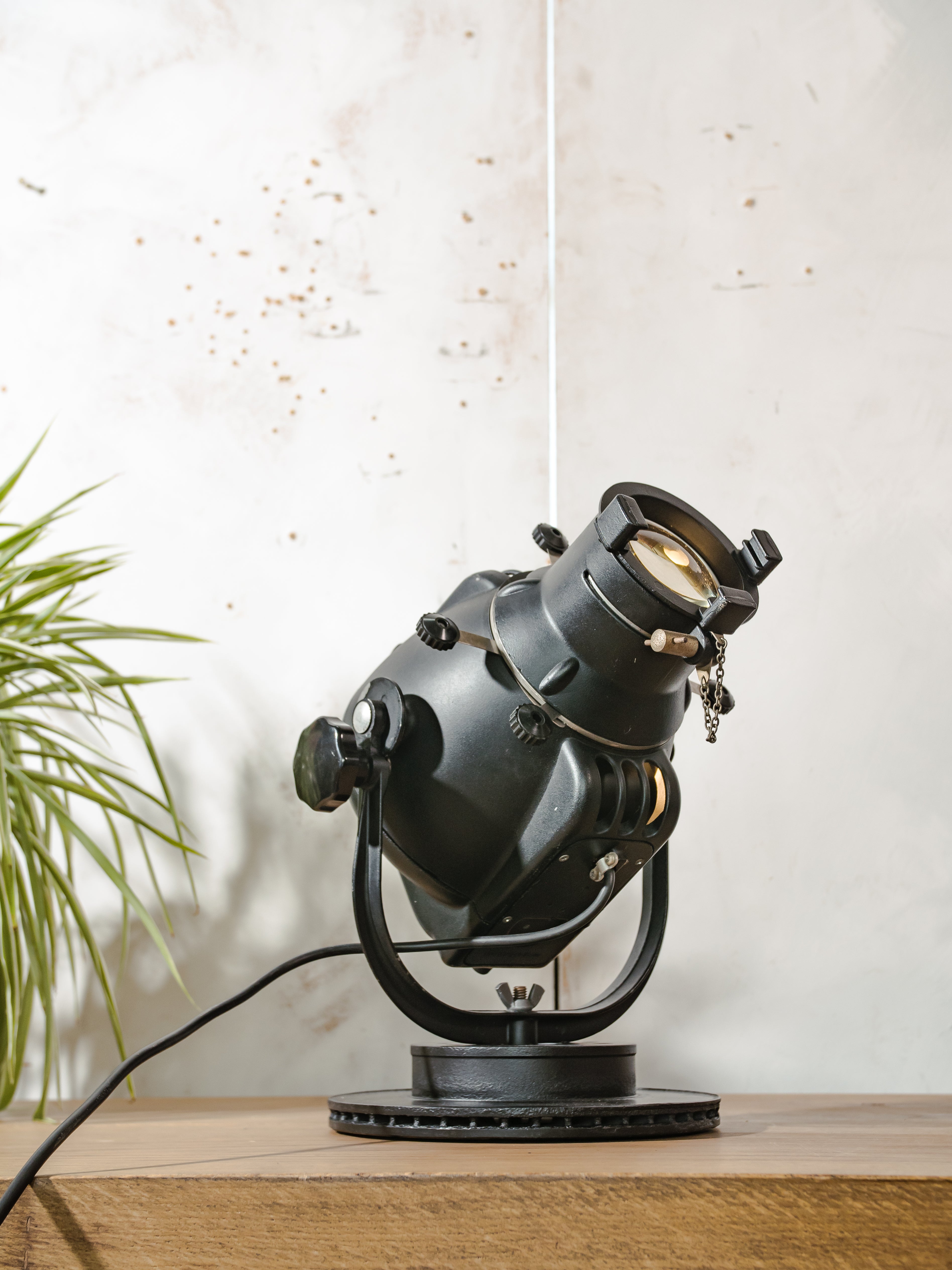 Strand Electric Patt 23 "Pig Nose" Theatre Spotlight Desk Lamp on Brake Disc Base - 1960s England