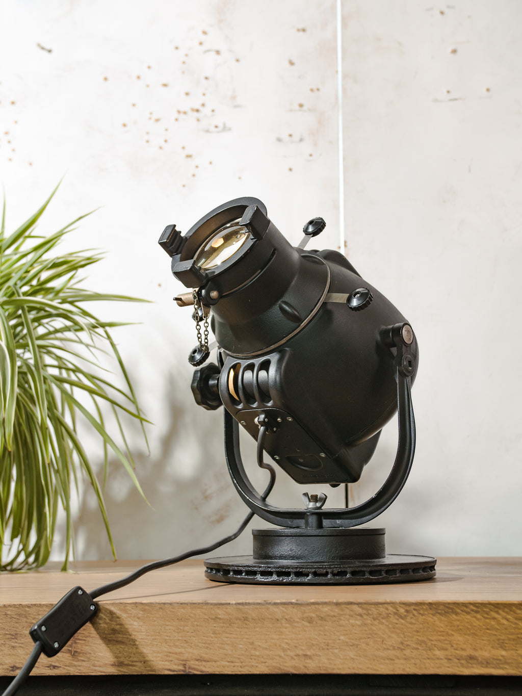 Strand Electric Patt 23 "Pig Nose" Theatre Spotlight Desk Lamp on Brake Disc Base - 1960s England