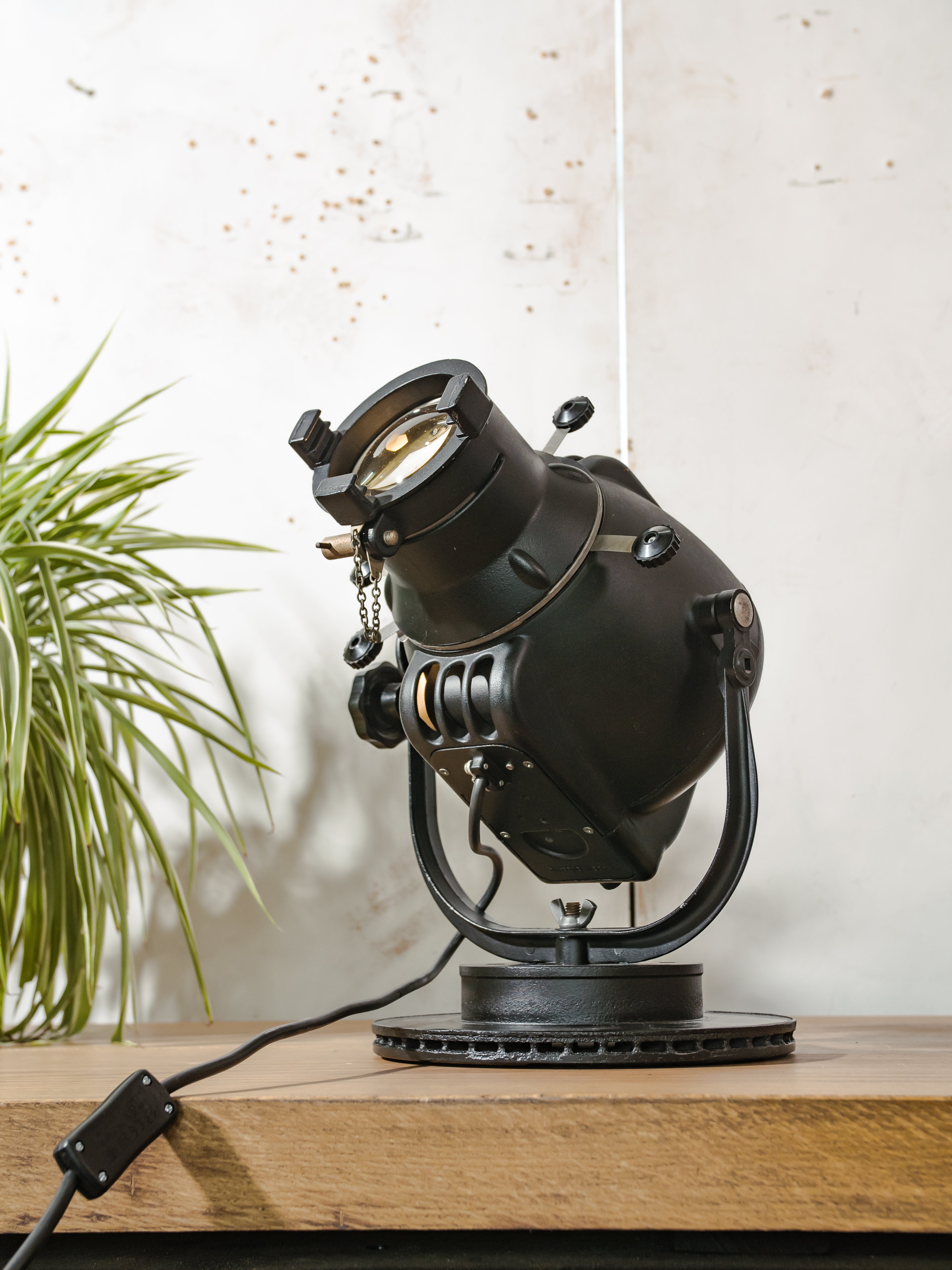 Strand Electric Patt 23 "Pig Nose" Theatre Spotlight Desk Lamp on Brake Disc Base - 1960s England