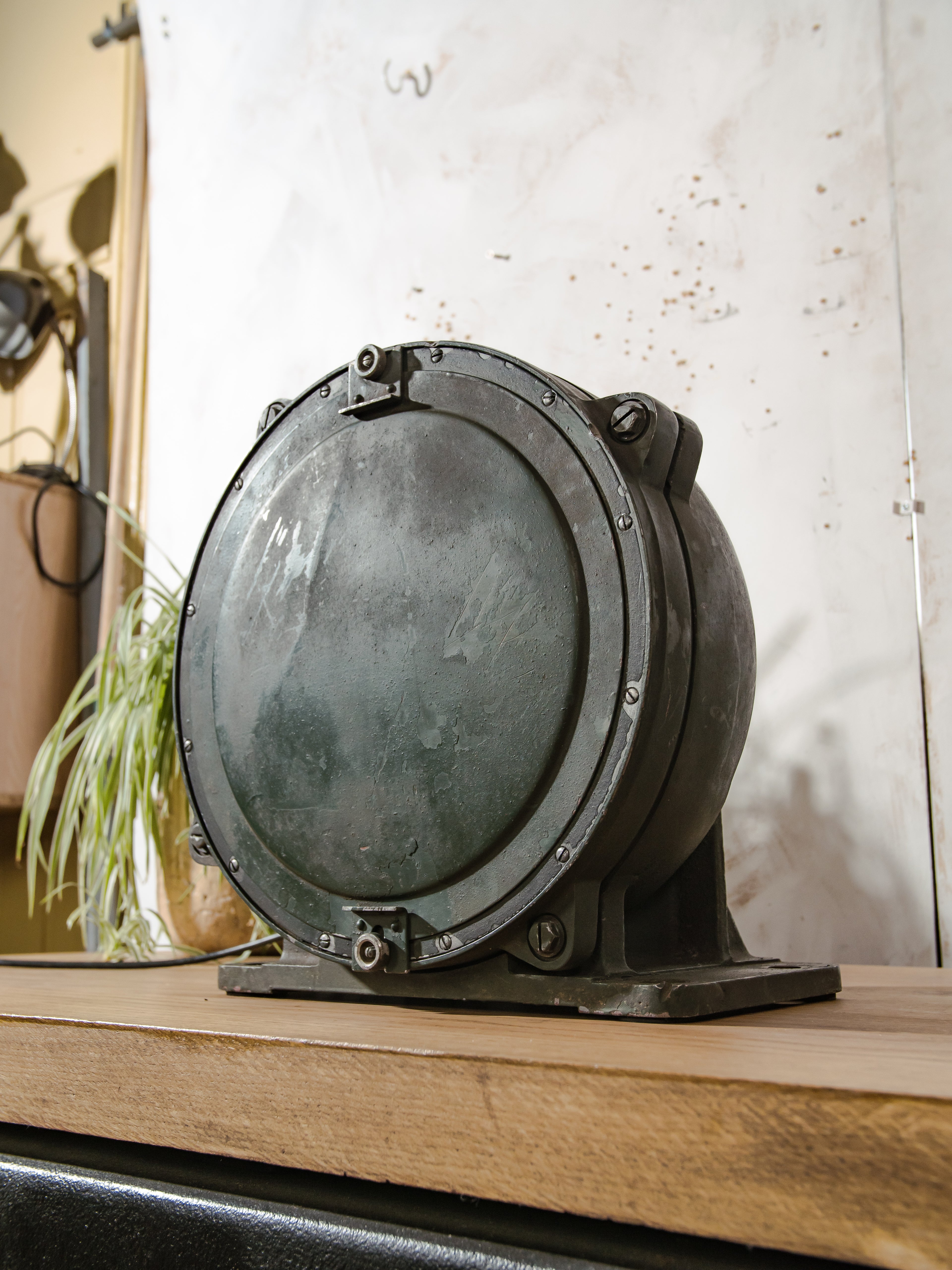 Cold War Tank Searchlight Lamp, T55 Military Light – Industrial Statement Lighting – Vintage Army Spotlight – Upcycled Military Decor