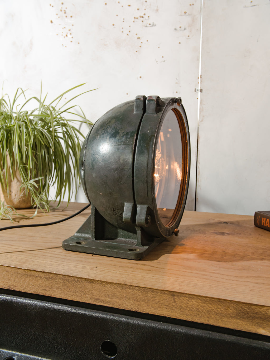 Cold War Tank Searchlight Lamp, T55 Military Light – Industrial Statement Lighting – Vintage Army Spotlight – Upcycled Military Decor