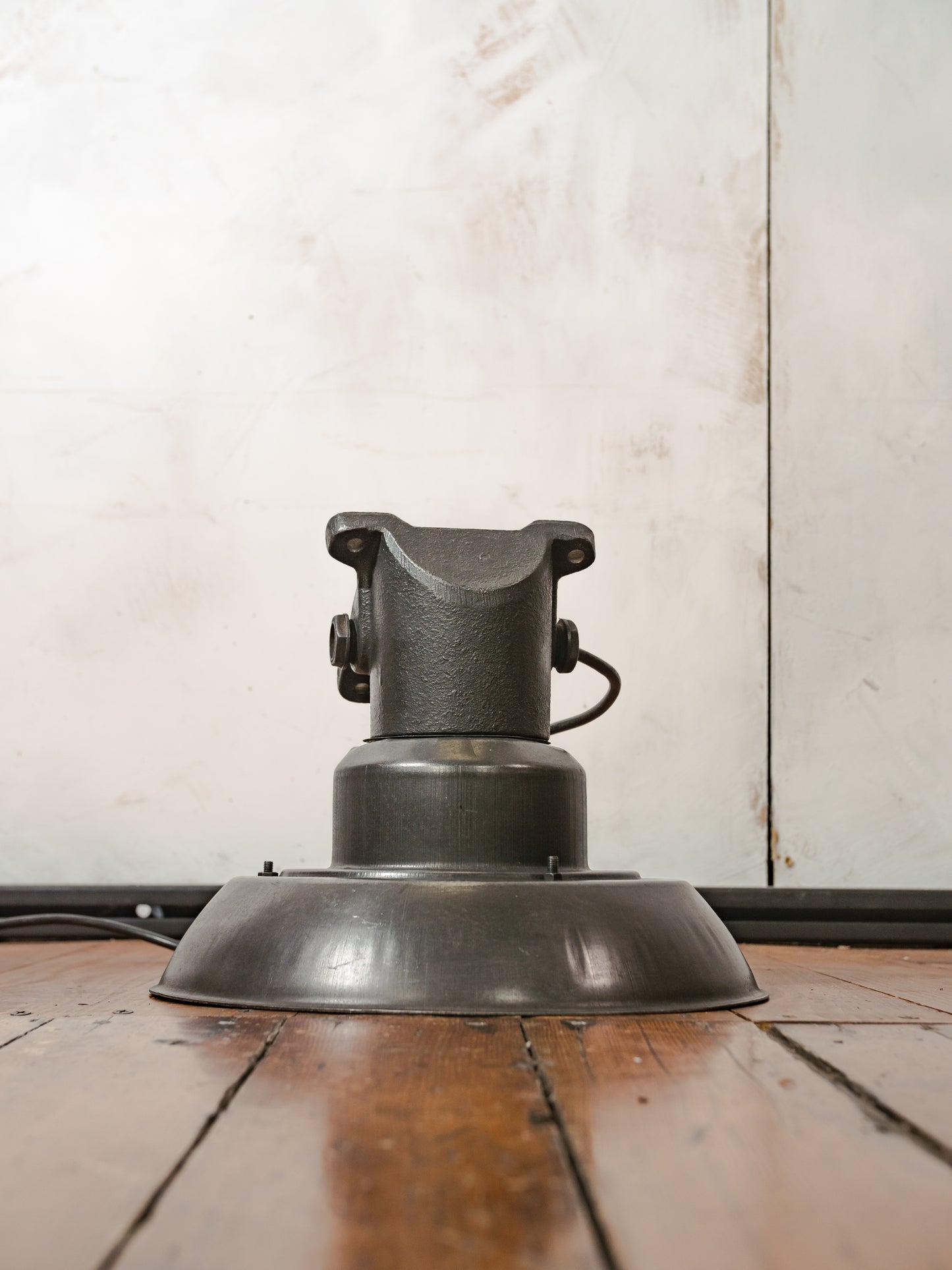 Vintage Farmhouse Wall Lamp, Unique Industrial Factory Lighting, Machine Black Sconce with Patina