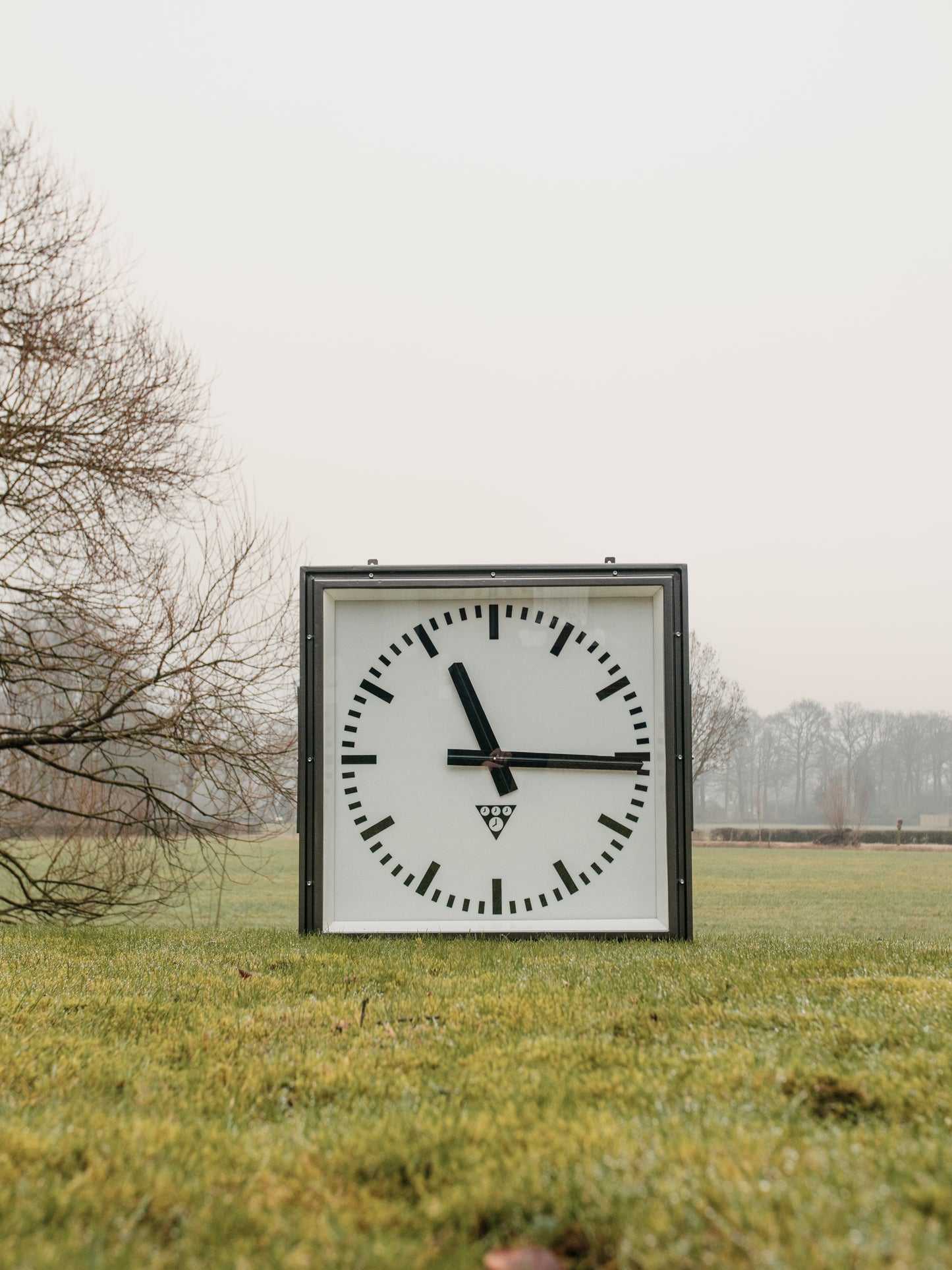 Massive Light-up Station Clock by Pragotron, Vintage 1960s Square industrial Timepiece, Restored 95 CM Railway Timekeeper with LED