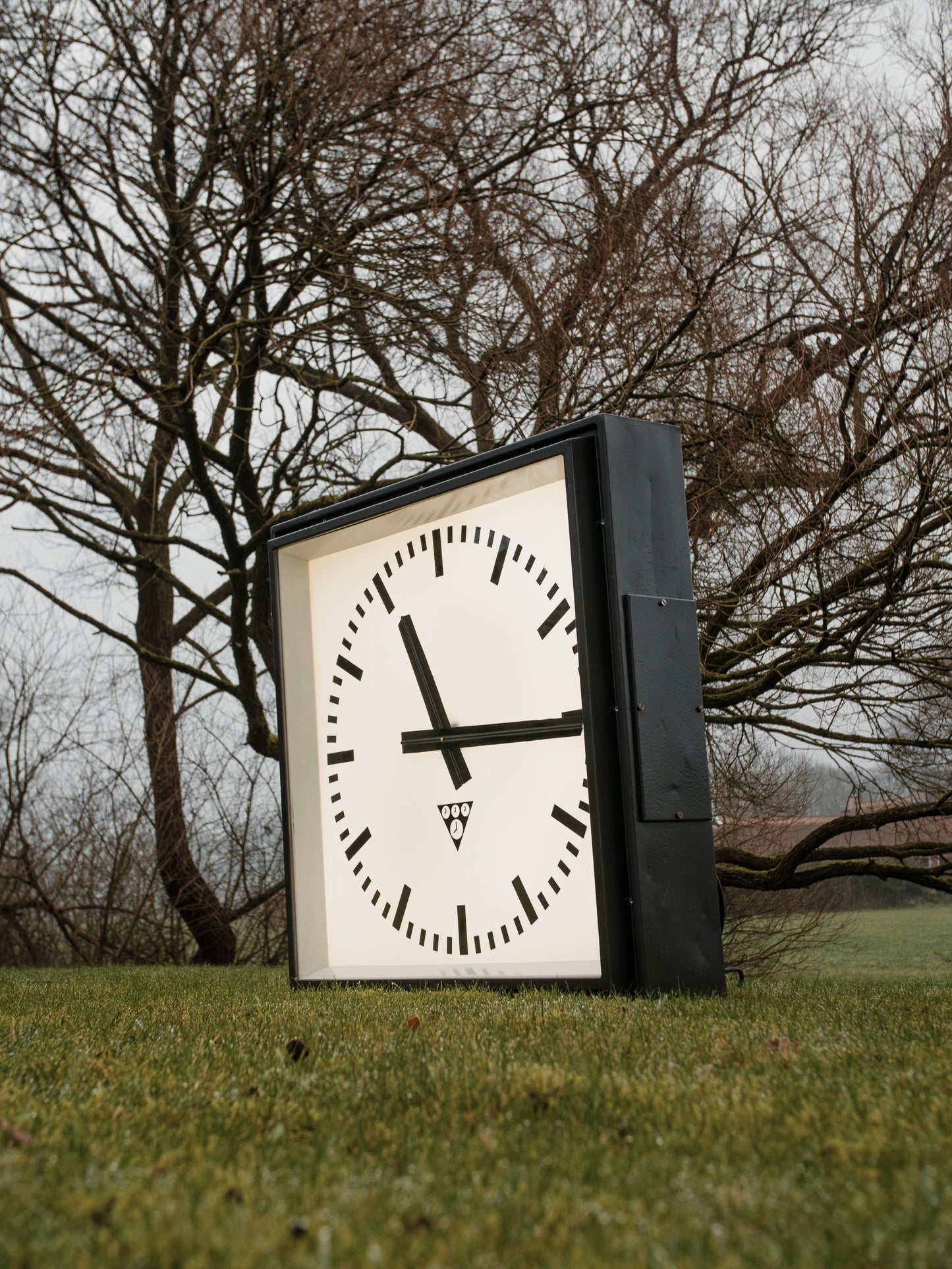 Massive Light-up Station Clock by Pragotron, Vintage 1960s Square industrial Timepiece, Restored 95 CM Railway Timekeeper with LED