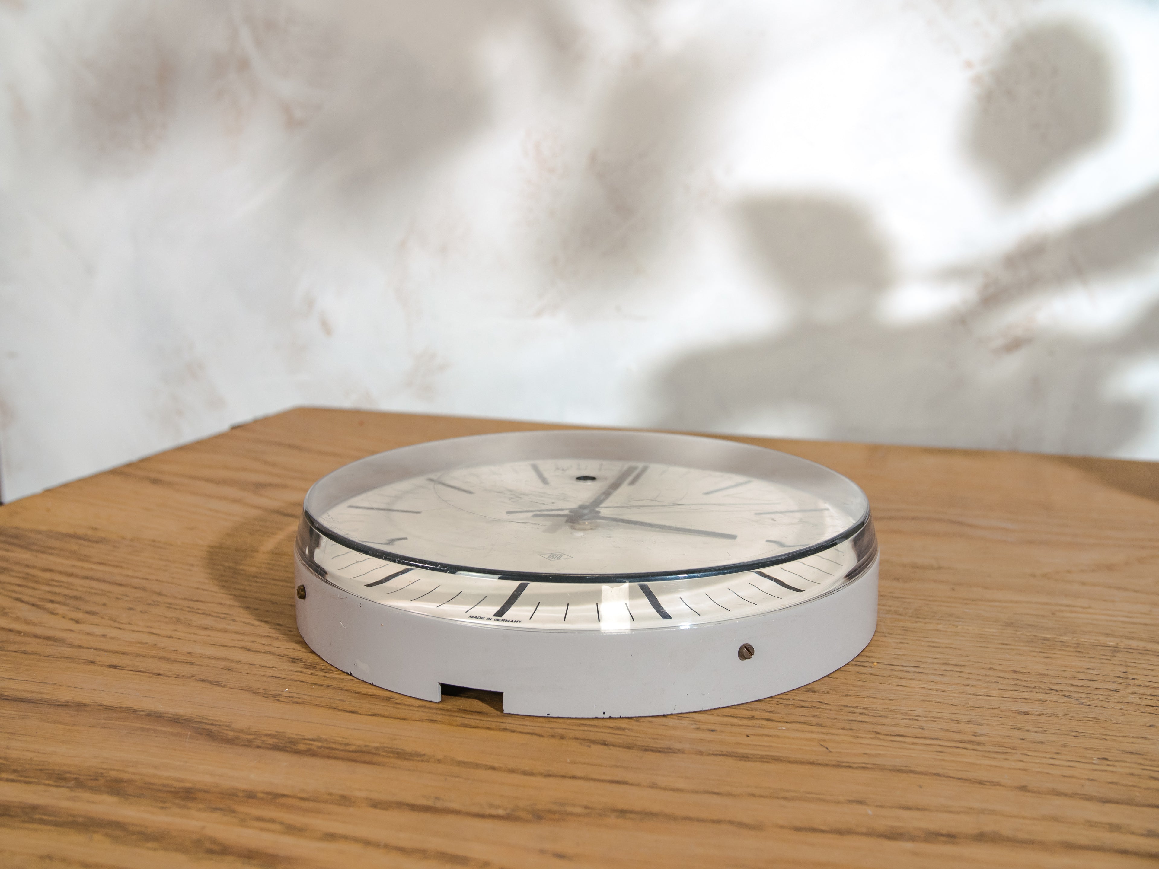 Retro TN 1970s Wall clock, Kitchen clockwork by Tele Norma West, made in Germany Plexiglass