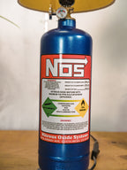 NOS Nitrous Oxide Bottle Metal Desk Lamp, Street Racing inspired Upcycled Car Tuning Light, Automotive Enthusiast Gift, Mancave decor