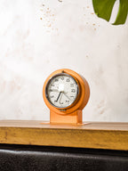 Orange Double sided Slave clock by Citizen, Maritime Wall mounted Timekeeper, 1980s Vintage Submarine Ship wall clock, Quartz Mechanism