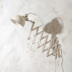 White Scissor Lamp 1940s by ADEM Large model, Bauhaus Dutch designer Harmonica Wall lighting