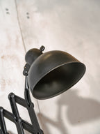 Kaiser Idell 6718 Scissor Lamp 1930s, Black renovated Bauhaus Wall lighting, Antique Harmonica light designed by Christian Dell