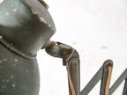 Vintage Bauhaus Scissors Lamp, Extenadable Green Industrial Patina Wall mount Pull out lighting