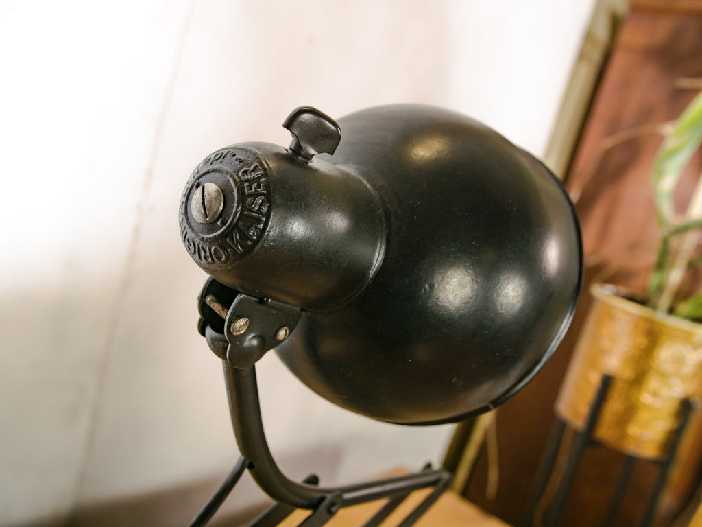 Kaiser Idell Model 6614 Scissor Lamp, Satin Black renovated Bauhaus Wall lighting, design by Christian Dell