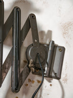 Dark Gray Scissor Lamp 1940s by ADEM Large model, Bauhaus Dutch designer Pull out Wall lighting