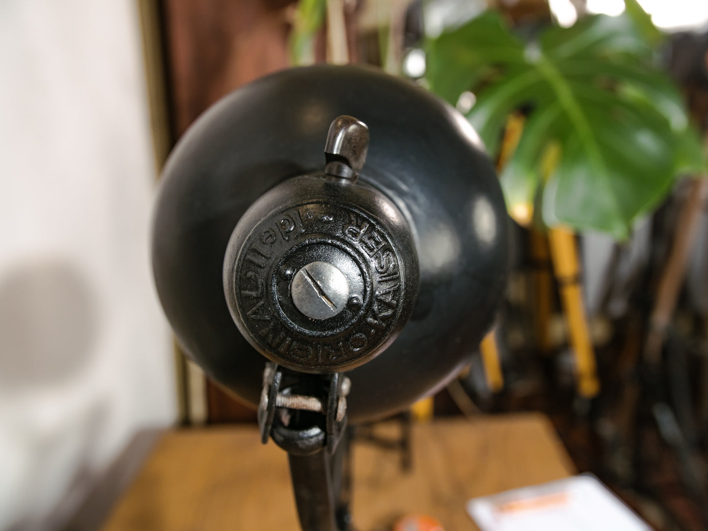 Kaiser Idell Model 6614 Scissor Lamp, Satin Black renovated Bauhaus Wall lighting, design by Christian Dell
