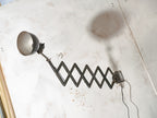 Dark Gray Scissor Lamp 1940s by ADEM Large model, Bauhaus Dutch designer Pull out Wall lighting
