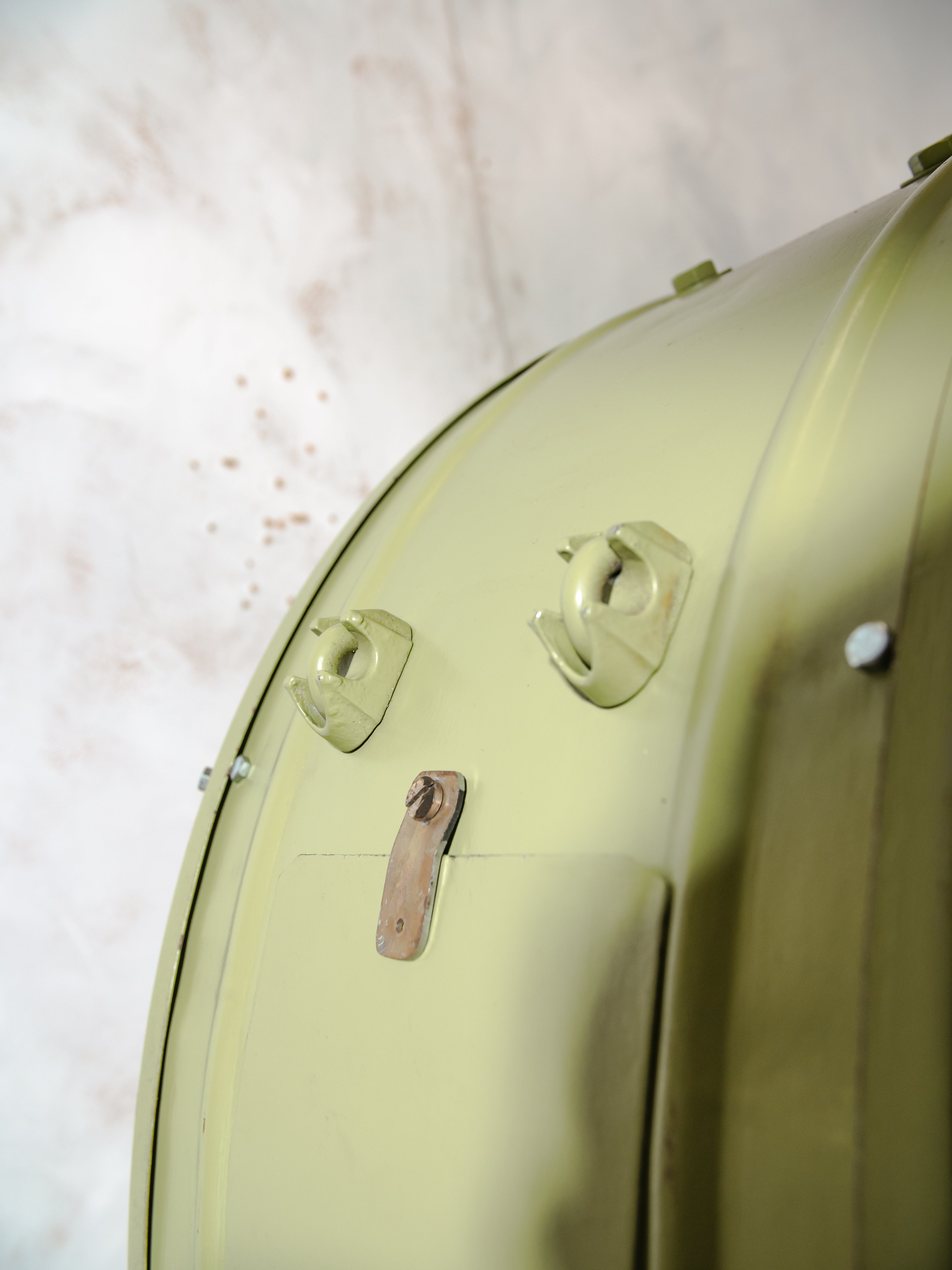 1950s Double sided Light-up Station Clock by RFT, Rundfunk und Fermelde Technik Germany, Diameter Ø75 CM, LED and Quartz converted