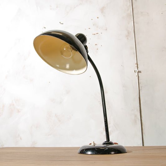 Kaiser Idell 6556 Desk Lamp Black, Bauhaus design by Christian Dell, 1940s Vintage Table lighting, Super Lampshade