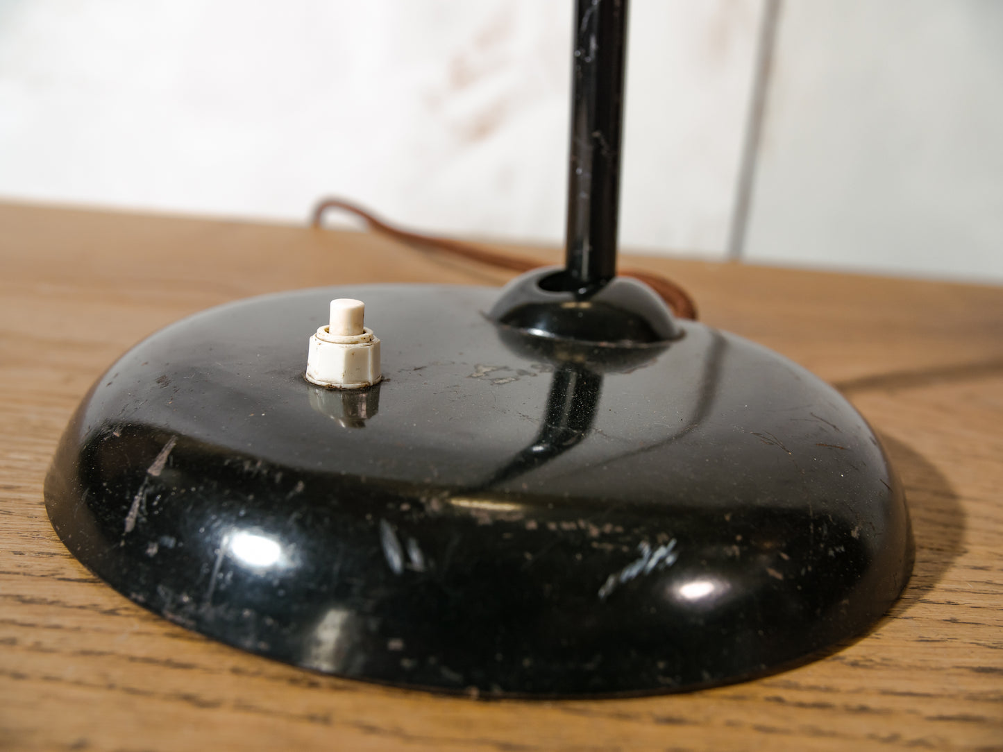 Kaiser Idell 6556 Desk Lamp Black, Bauhaus design by Christian Dell, 1940s Vintage Table lighting, Super Lampshade