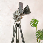 Vintage Film Spotlight Floor Lamp by ARRI, 1950s Arnold & Richter Industrial Movie Light, Surveying Tripod Lamp, Retro Studio Lighting