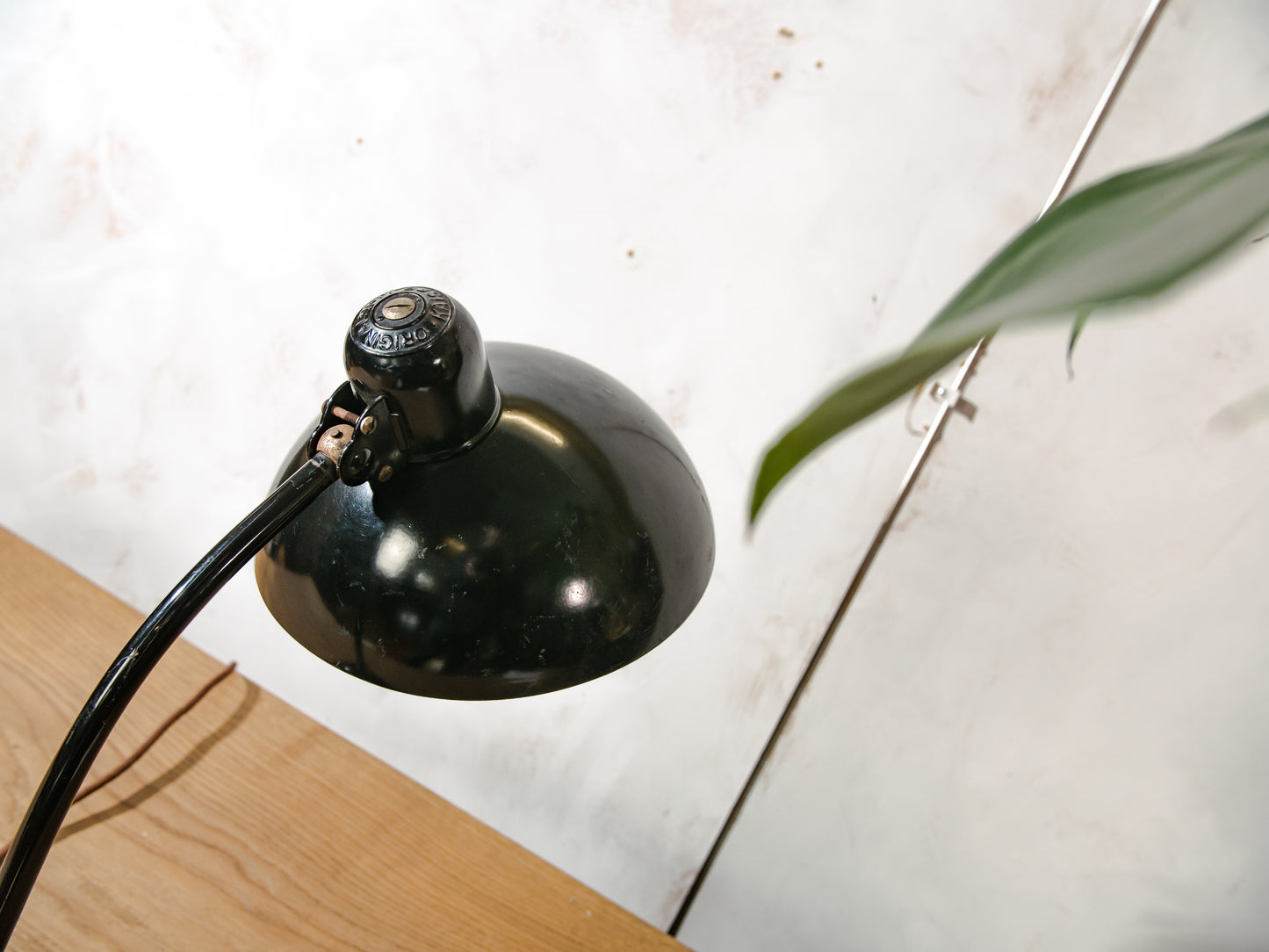 Kaiser Idell 6556 Desk Lamp Black, Bauhaus design by Christian Dell, 1940s Vintage Table lighting, Super Lampshade