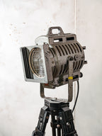 Vintage Film Spotlight Floor Lamp by ARRI, 1950s Arnold & Richter Industrial Movie Light, Surveying Tripod Lamp, Retro Studio Lighting