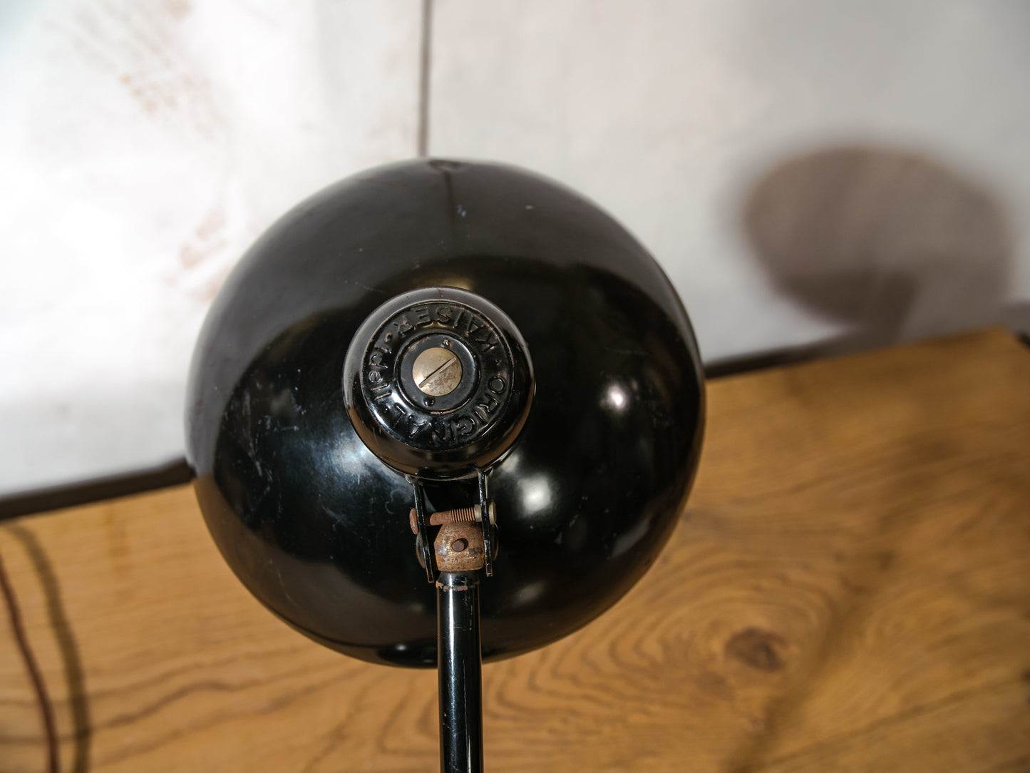 Kaiser Idell 6556 Desk Lamp Black, Bauhaus design by Christian Dell, 1940s Vintage Table lighting, Super Lampshade