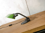 Rare 1920s Viktoria Bankers Desk Lamp with Green enamel shade, Art Deco Elegance, Classic Notary Light with Cast iron Base