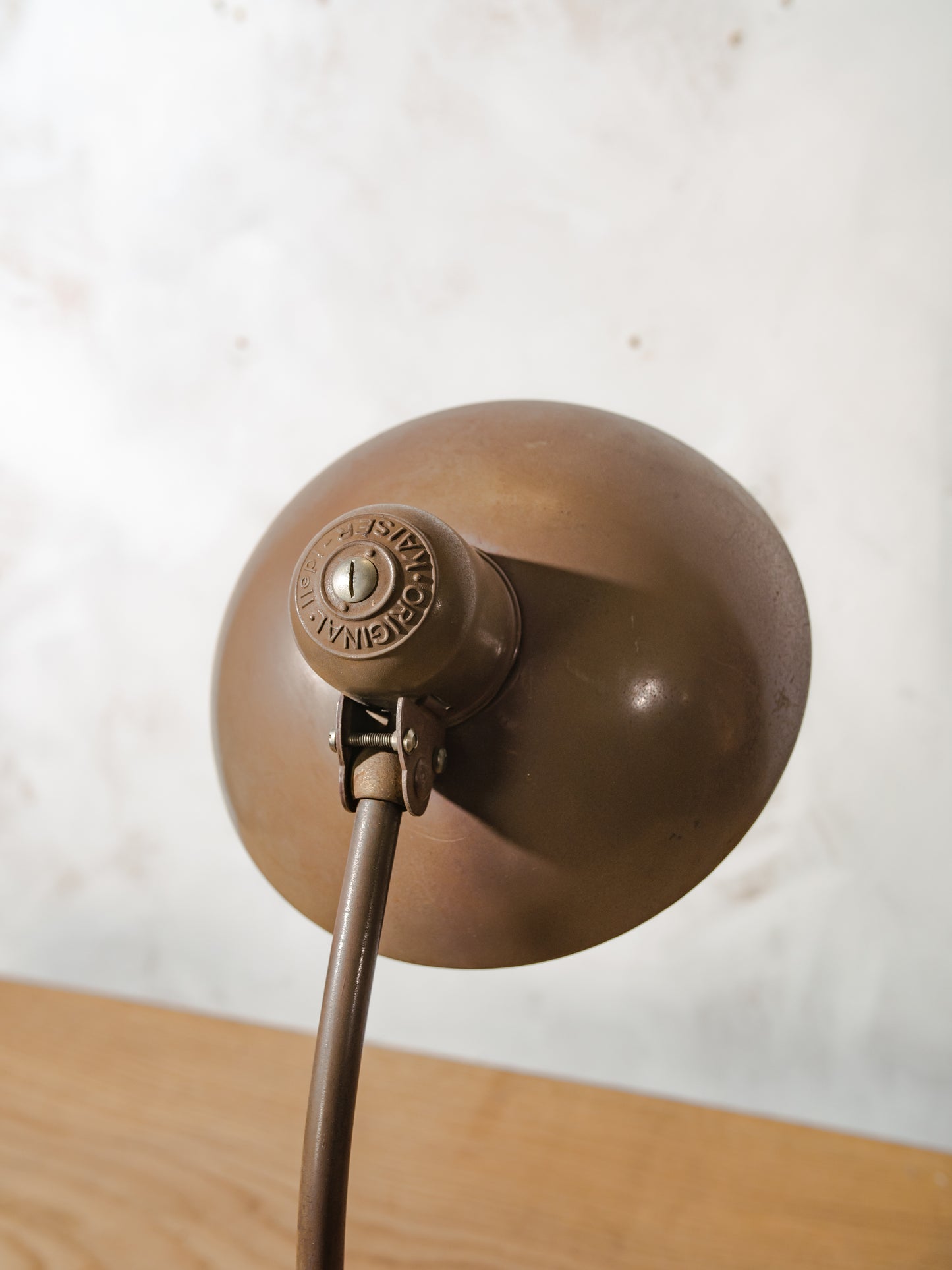 Brown Kaiser Idell 6556 Table Lamp, Bauhaus design by Christian Dell, 1940s Vintage Table lighting, Super Lampshade